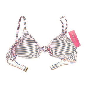 Xhilaration Juniors Striped Textured Bikini Top Sz M